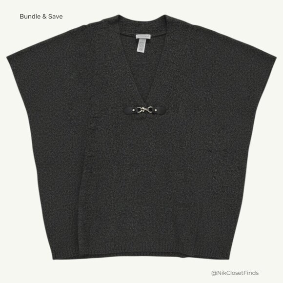 ✨ Catherines Knit Poncho Vest | Plus Size 2X (22/24W) | Cozy Layering Piece - Picture 2 of 8